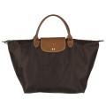 Longchamp 'Le Pliage' Brown Nylon/Leather Travel Bag 