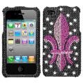 Premium Apple iPhone 4 Fleur-de-lis Rhinestone Case