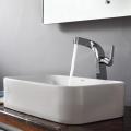 Kraus White Rectangular Ceramic Sink and Typhon Faucet
