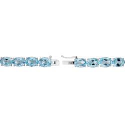 Glitzy Rocks Sterling Silver 44 CTW Swiss Blue Topaz Bracelet