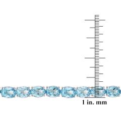 Glitzy Rocks Sterling Silver 44 CTW Swiss Blue Topaz Bracelet