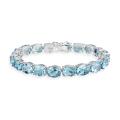 Glitzy Rocks Sterling Silver 44 CTW Swiss Blue Topaz Bracelet