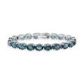 Glitzy Rocks Sterling Silver 44 CTW London Blue Topaz Bracelet