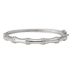 Sterling Silver 1/4ct TDW Diamond Bamboo Bangle Bracelet (J-K, I3)