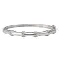 Sterling Silver 1/4ct TDW Diamond Bamboo Bangle Bracelet (J-K, I3)
