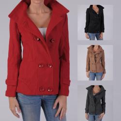 Ci Sono by Journee Junior's Wool-blend Hooded Double-breasted Coat