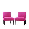 Portfolio Niles Magenta Microfiber Armless Chairs (Set of 2)