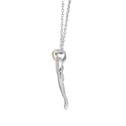 Sterling Silver 1/4ct TDW Two-tone Heart Pendant Necklace