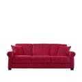 Portfolio Rio Convert-a-Couch Crimson Red Chenille Rolled Arm Futon Sofa Sleeper