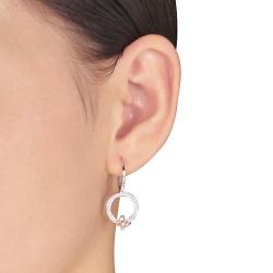 10k Two-tone Gold 1/4ct TDW Diamond Circle Earrings (G-H, I2-I3)