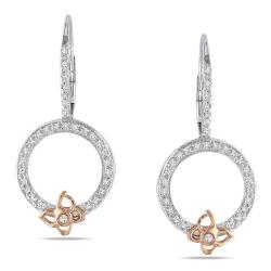 10k Two-tone Gold 1/4ct TDW Diamond Circle Earrings (G-H, I2-I3)