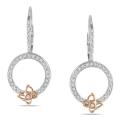 10k Two-tone Gold 1/4ct TDW Diamond Circle Earrings (G-H, I2-I3)