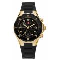 Michele Women's 'Tahitian' Jelly Bean Black Stainless Steel Silicone Strap Watch