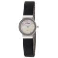 Skagen Women's 'Glitz' Stainless Steel and Black Leather Swarovski Crystals Quartz Watch