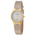 Skagen Women's 'Glitz' Yellow Goldplated Stainless Steel and Champagne Fabric Swarovski Crystals Quartz Date Watch