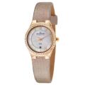 Skagen Women's 'Glitz' Rose Goldplated Stainless Steel and Champagne Fabric Swarovski Crystals Quartz Date Watch