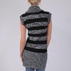 Ci Sono by Adi Junior's Striped Shawl Collar Cable Sweater Tunic
