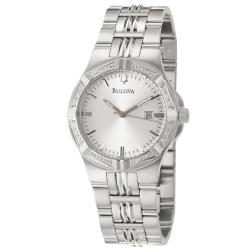 Bulova Men's 'Diamonds' Stainless Steel Quartz Watch