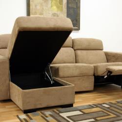 Holcomb Tan Microfiber Reverse Sofa 