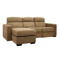 Holcomb Tan Microfiber Reverse Sofa 