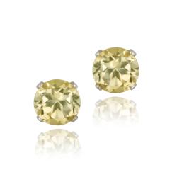 Glitzy Rocks 14k White Gold 2 2/5ct TGW 7mm Citrine Stud Earrings