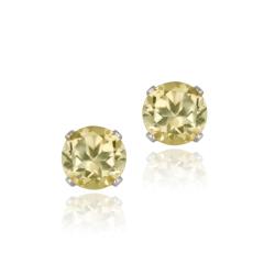 Glitzy Rocks 14k White Gold 2 1/10ct TGW 6mm Citrine Stud Earrings
