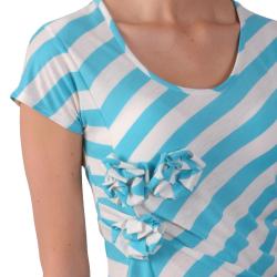 Adi Designs Junior's Striped Scoop Neck Top