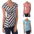 Adi Designs Junior's Striped Scoop Neck Top