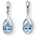 Angelina D'Andrea Sterling Silver Blue Topaz Dangle Earrings