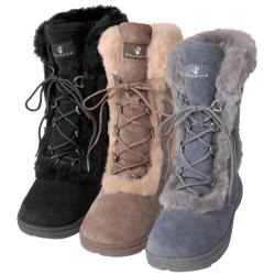 Bearpaw Women's 'Alyssia' Suede Sheepskin-trim Lace-up Boots