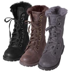 Bearpaw Women's 'Kayla' Suede Sheepskin-lined Lace-up Lug Sole Boots