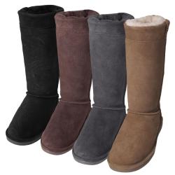 Bearpaw Women's 'Brandy II' Suede Sheepskin-lined Embossed Boots