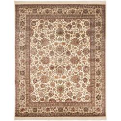 Asian Hand-knotted Royal Kerman Ivory Wool Rug (12' x 18')