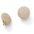 Ultimate CZ 14k Goldplated Clear Cubic Zirconia Disk Stud Earrings