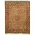Asian Hand-knotted Royal Kerman Beige and Brown Wool Rug (5' x 7')