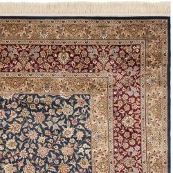 Asian Hand-knotted Royal Kerman Blue and Red Wool Rug (12' x 18')
