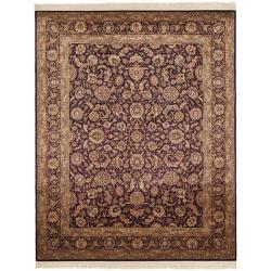 Asian Hand-knotted Royal Kerman Purple Wool Rug (5' x 7')