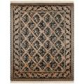 Asian Hand-knotted Royal Kerman Black Wool Rug (12' x 15')