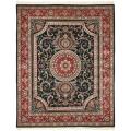 Asian Hand-knotted Royal Kerman Green/ Red Wool Rug (5' x 7'6)
