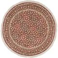 Asian Hand-knotted Royal Kerman Red Wool Rug (8' Round)
