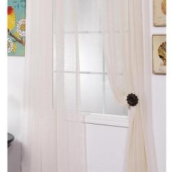 Linen Open Weave Cream 108-inch Sheer Curtain Panel 