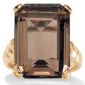 Angelina D'Andrea 14k Gold-plated Smoky Quartz Ring