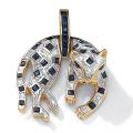 Isabella Collection 18k Gold over Silver Sapphire and 1/10ct TDW Diamond Pendant