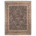 Asian Hand-knotted Royal Kerman Black and Red Wool Rug (9' x 12')