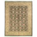 Asian Hand-knotted Royal Kerman Green and Ivory Wool Rug (9' x 12')
