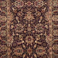 Asian Hand-knotted Royal Kerman Purple Wool Rug (2'6 x 6')