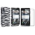 Black/ White Zebra Case/ Screen Protector for Motorola Droid 3 XT862