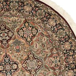 Asian Hand-knotted Royal Kerman Multicolor Wool Rug (6' Round)