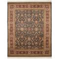Asian Hand-knotted Royal Kerman Blue and Red Wool Rug (6' x 9')
