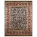 Asian Hand-knotted Royal Kerman Blue and Red Wool Rug (6' x 9')